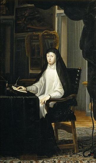 Miranda, Juan Carreno de La reina Mariana de Austria de luto oil painting image